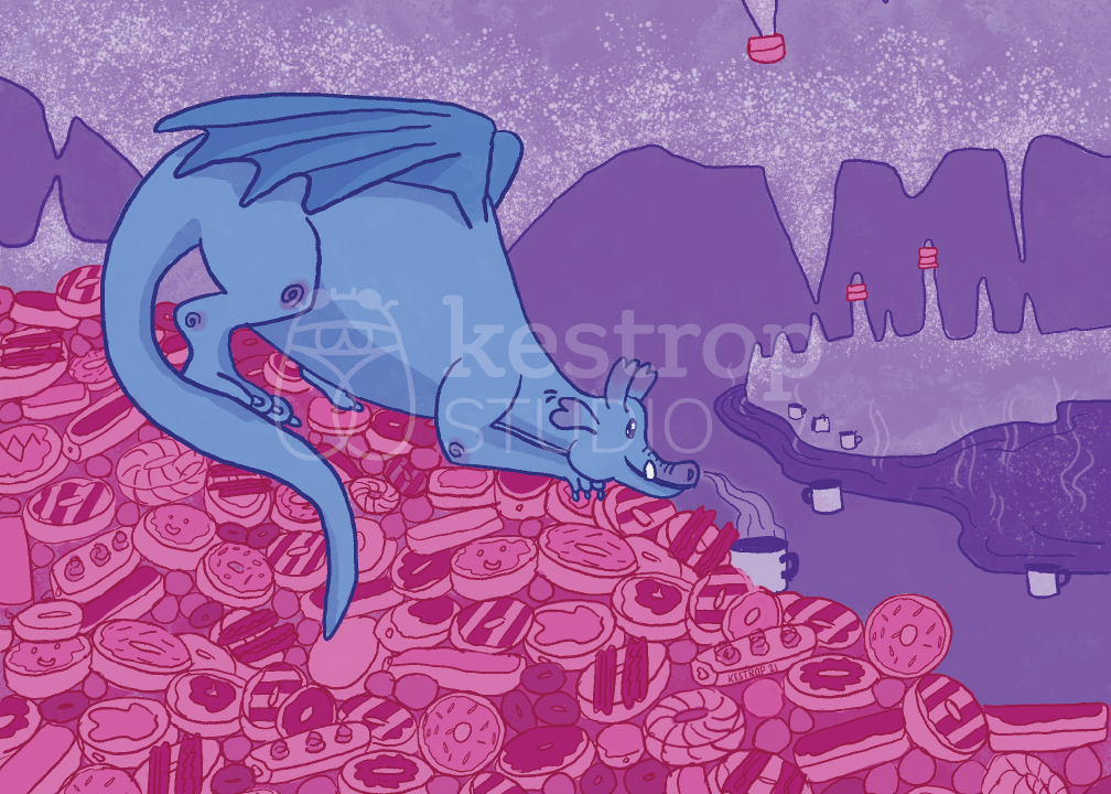 Donut Dragon Art Print