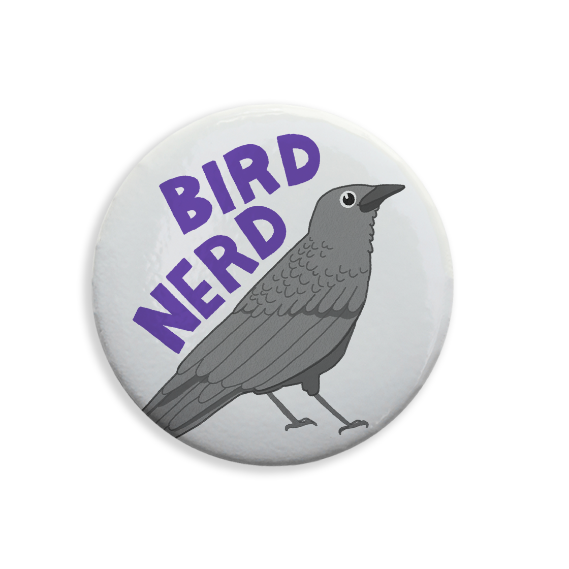 Bird Nerd Crow Pinback Button