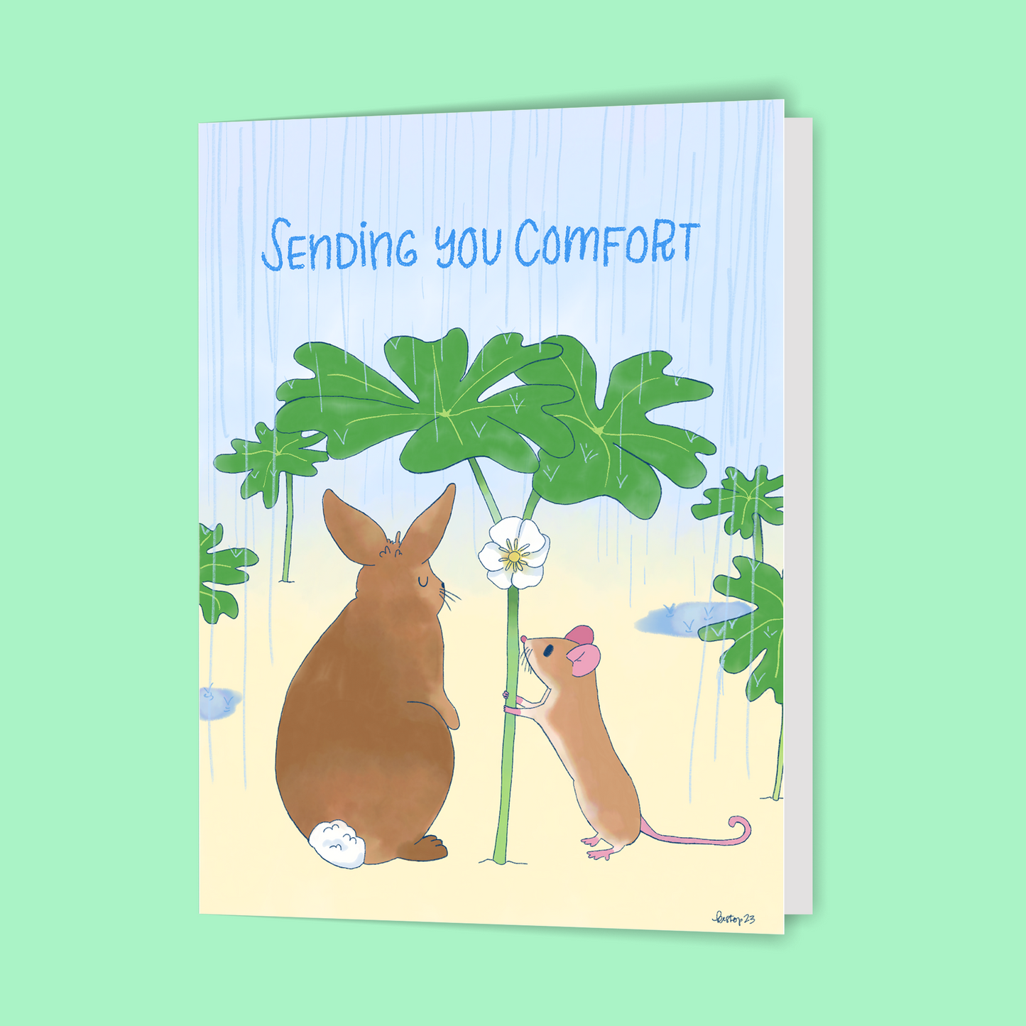 Comforting Mouse, Bunny - Blank Inside