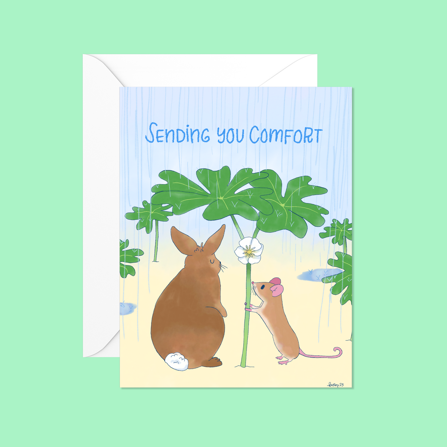 Comforting Mouse, Bunny - Blank Inside