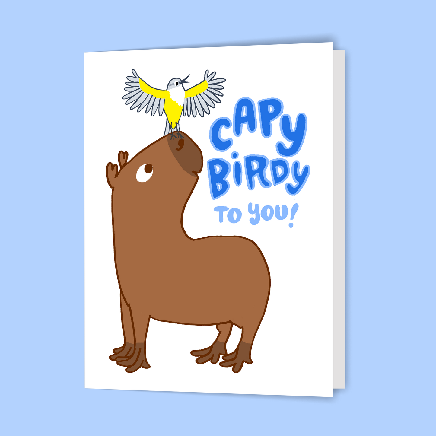 Capy Birdy Birthday Card - Blank Inside