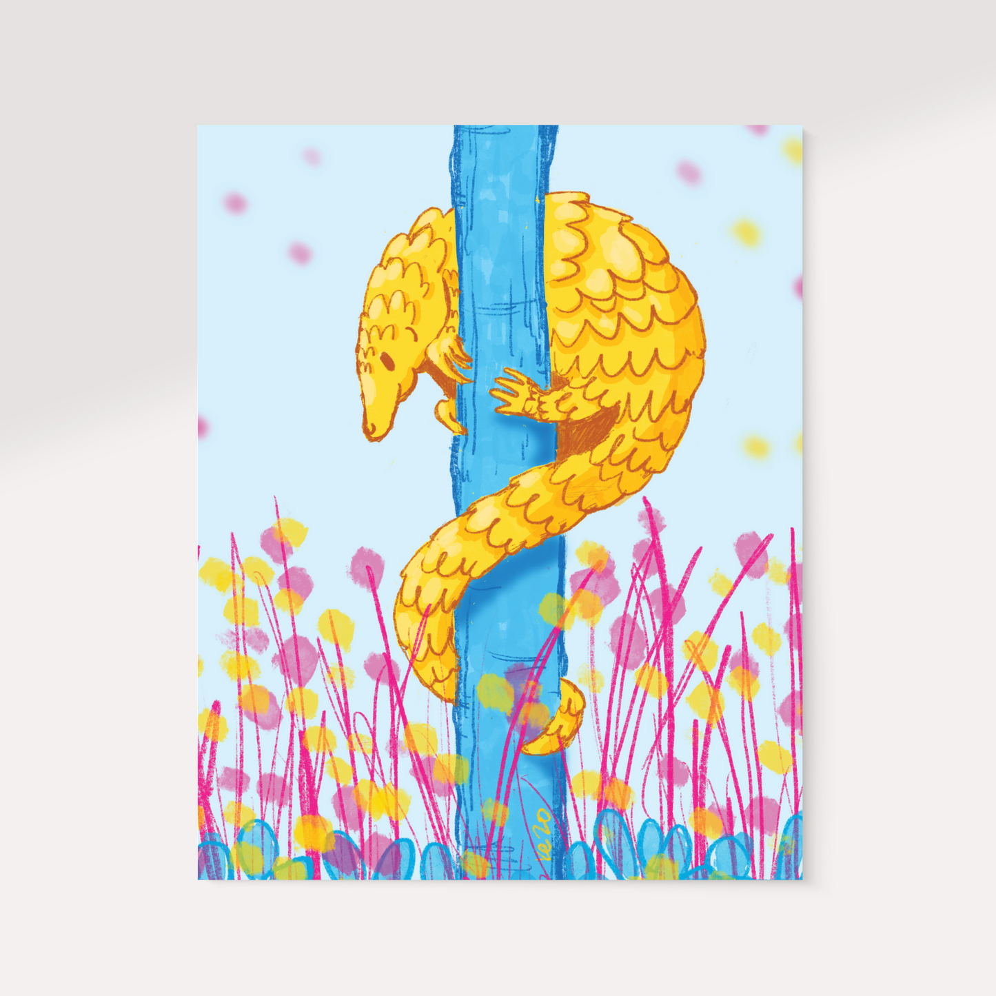 Cheery Pangolin Art Print