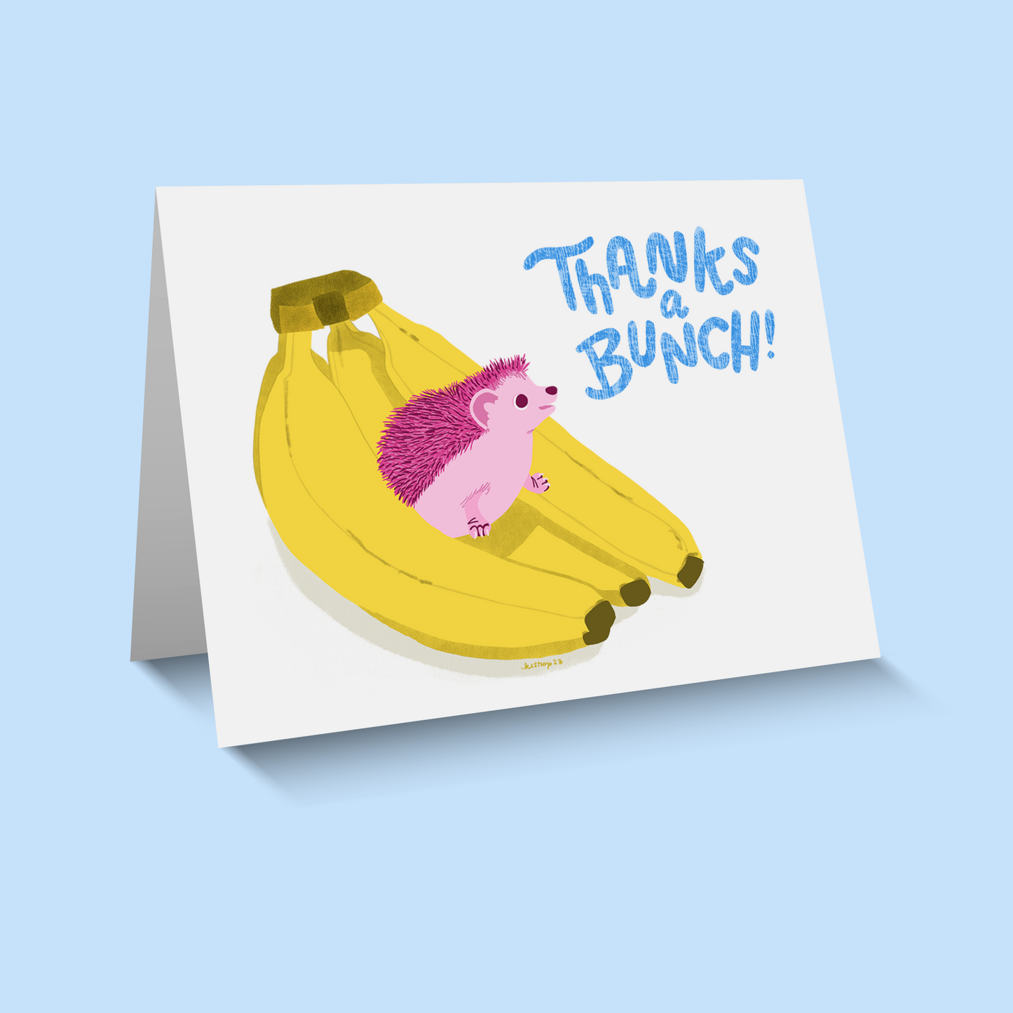 Thanks a Bunch Hedgehog Card - Blank Inside