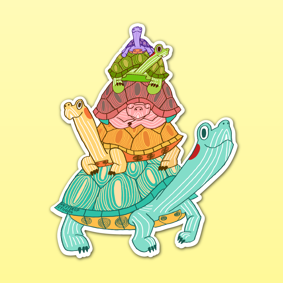 Turtle Stack Sticker