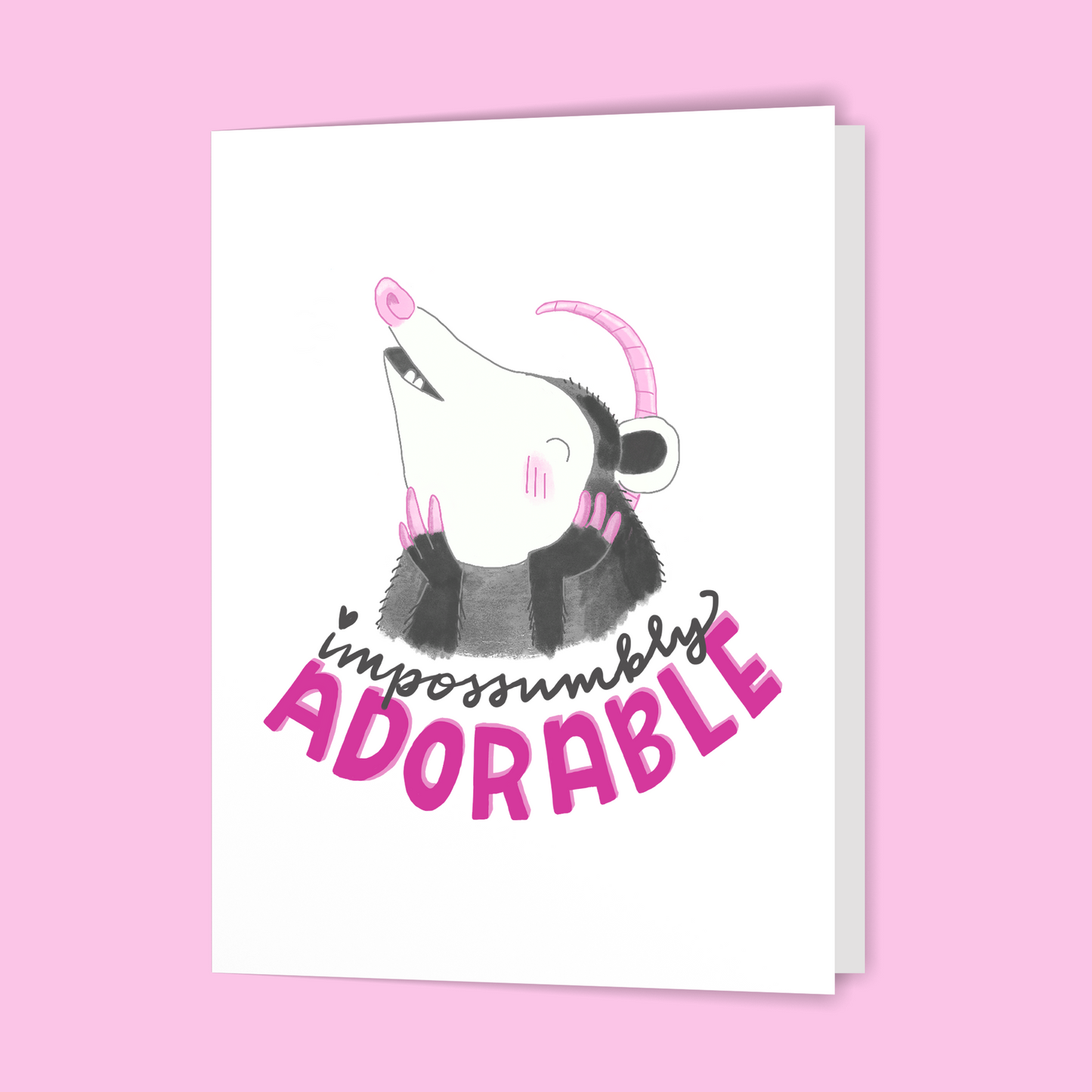 Impossumbly Adorable Opossum Notecard - Blank Inside
