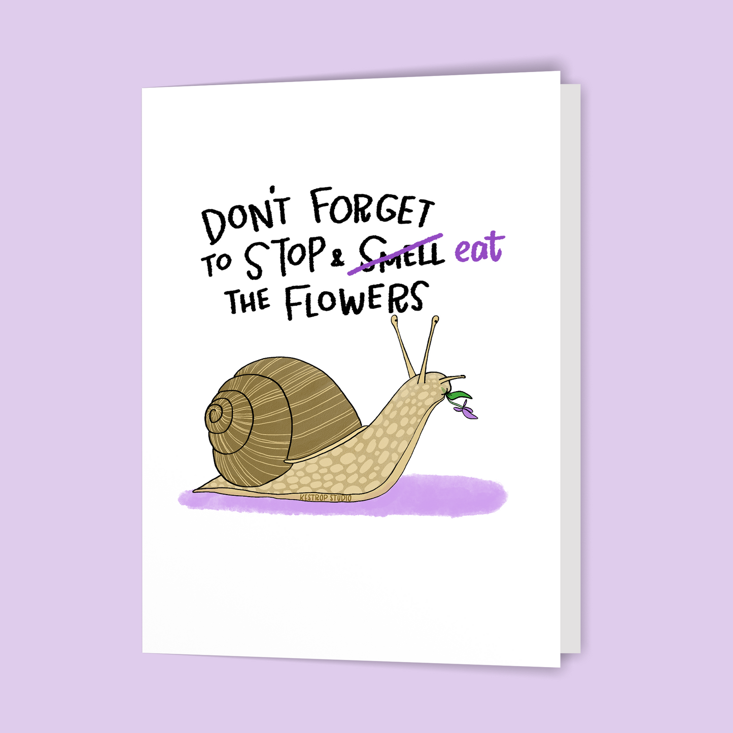 Stop and Eat the Flowers Snail Card