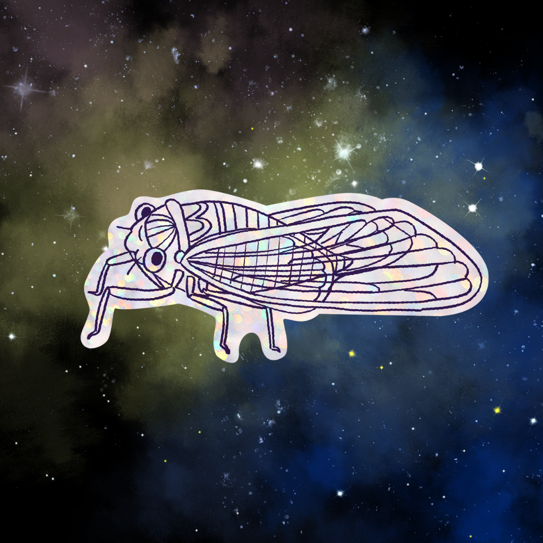 Sparkly Holographic Annual Cicada Sticker
