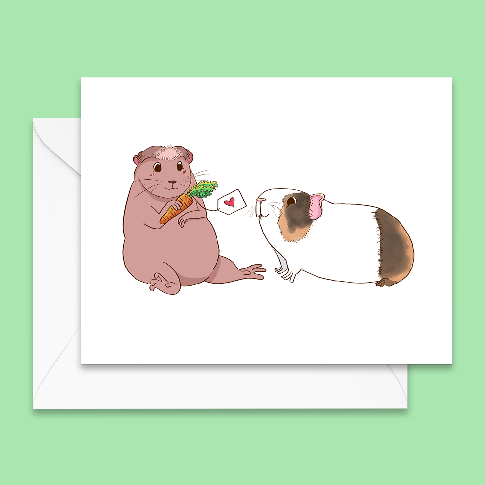 Gifting Guinea Pigs Notecard - Blank Inside