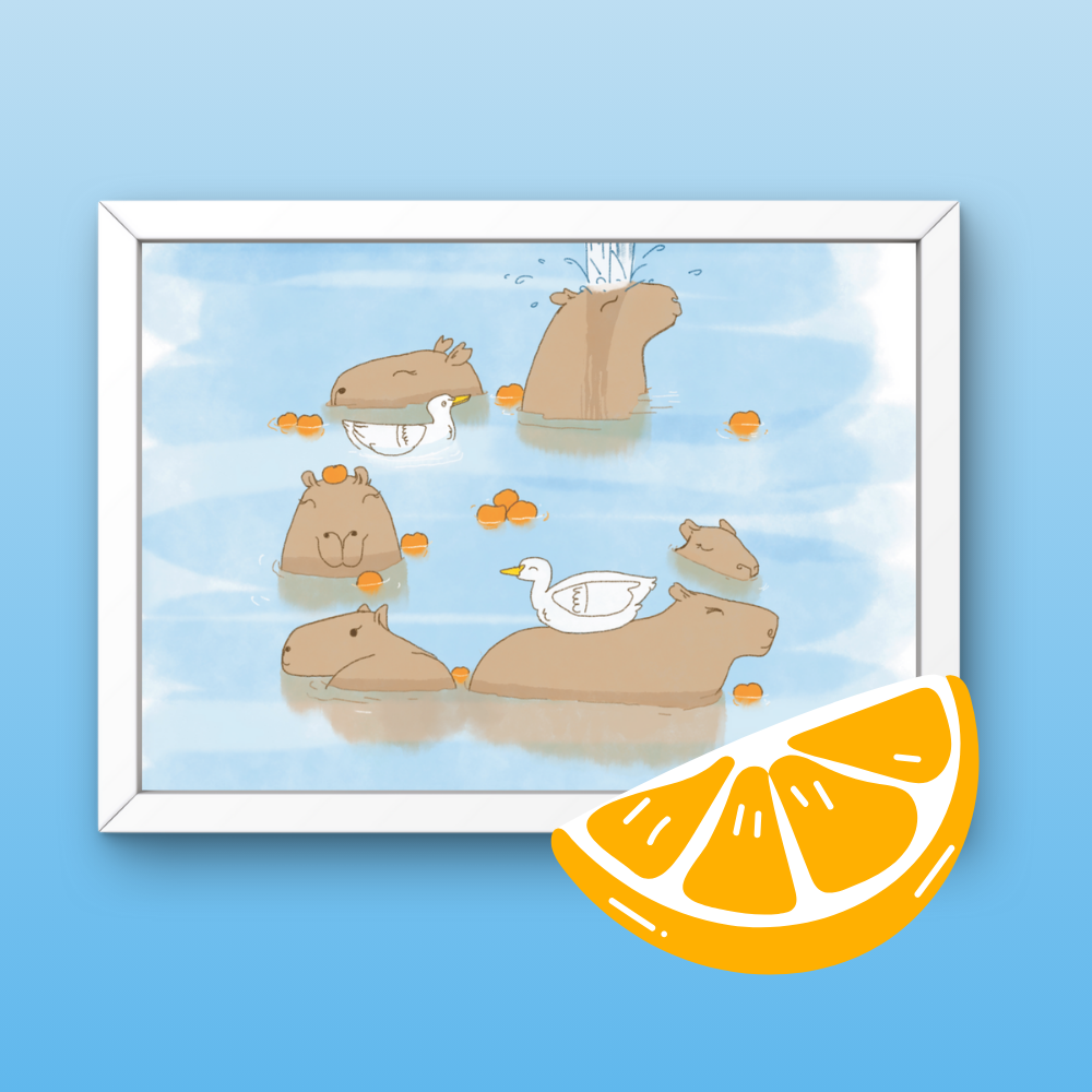 Capybara Bath Print