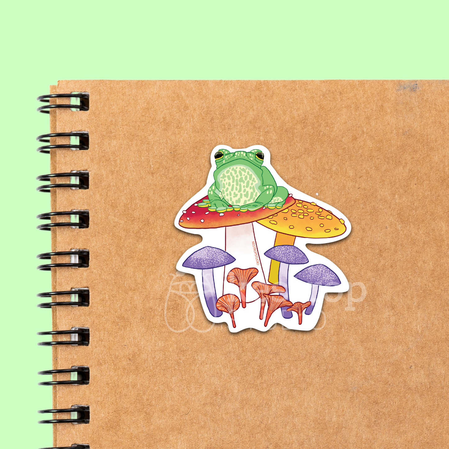 Fungi Frog Mushroom Sticker