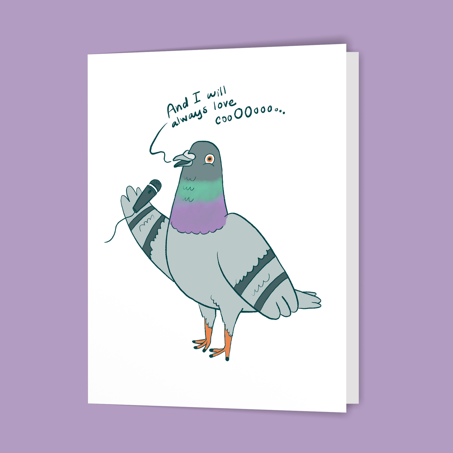Pigeon 'Always Love Coo' Pun Greeting Card - Blank Inside