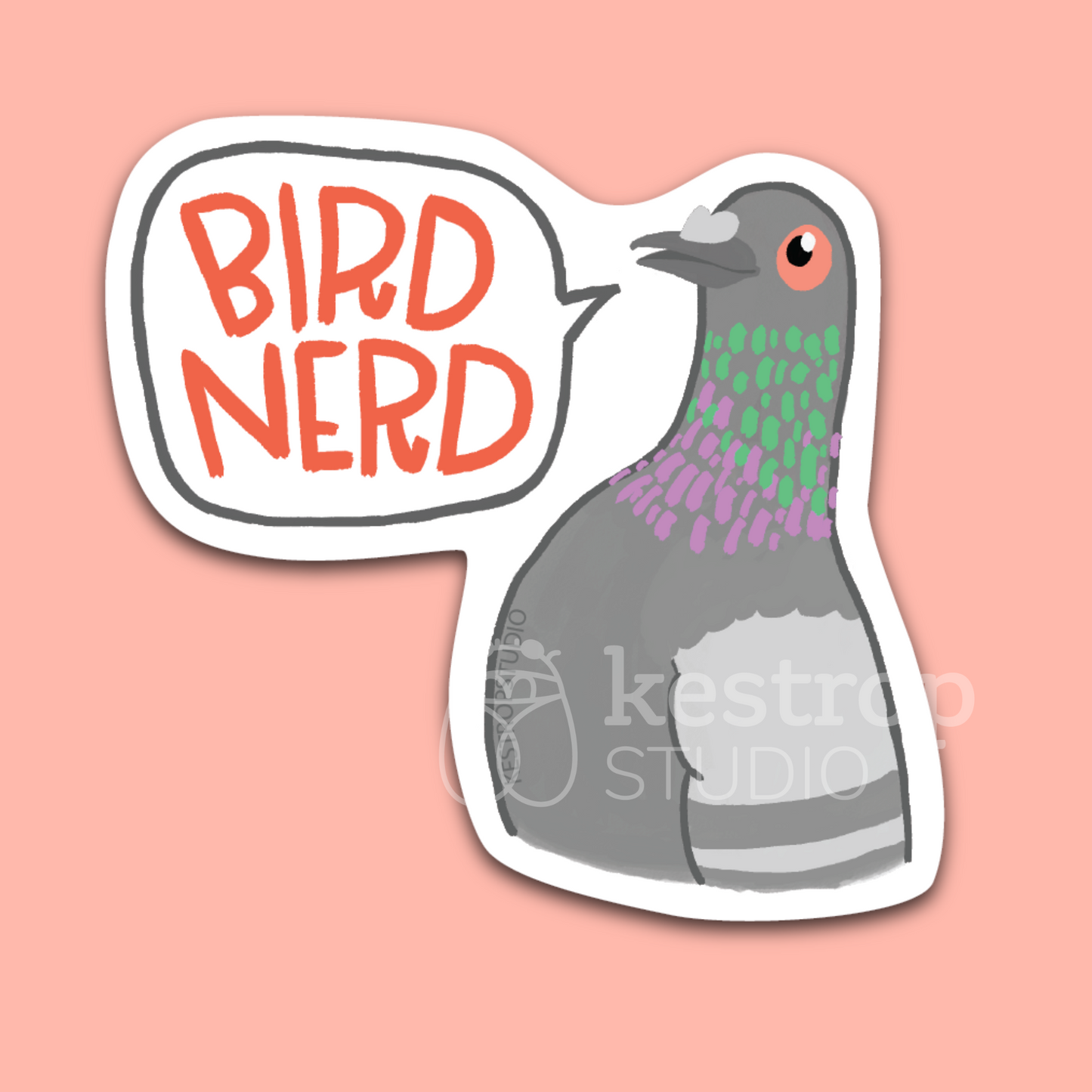 Bird Nerd Pigeon Sticker