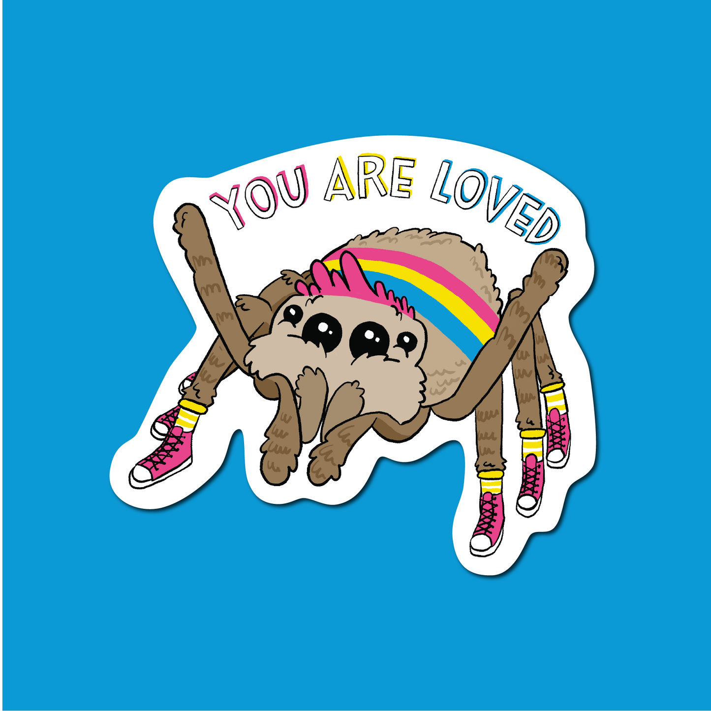 Pansexual Pride Jumping Spider Sticker
