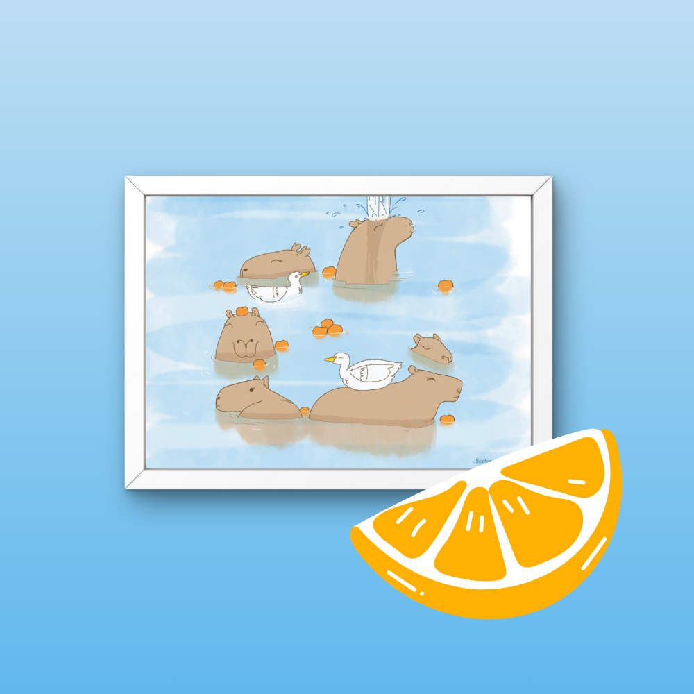 Capybara Bath Print