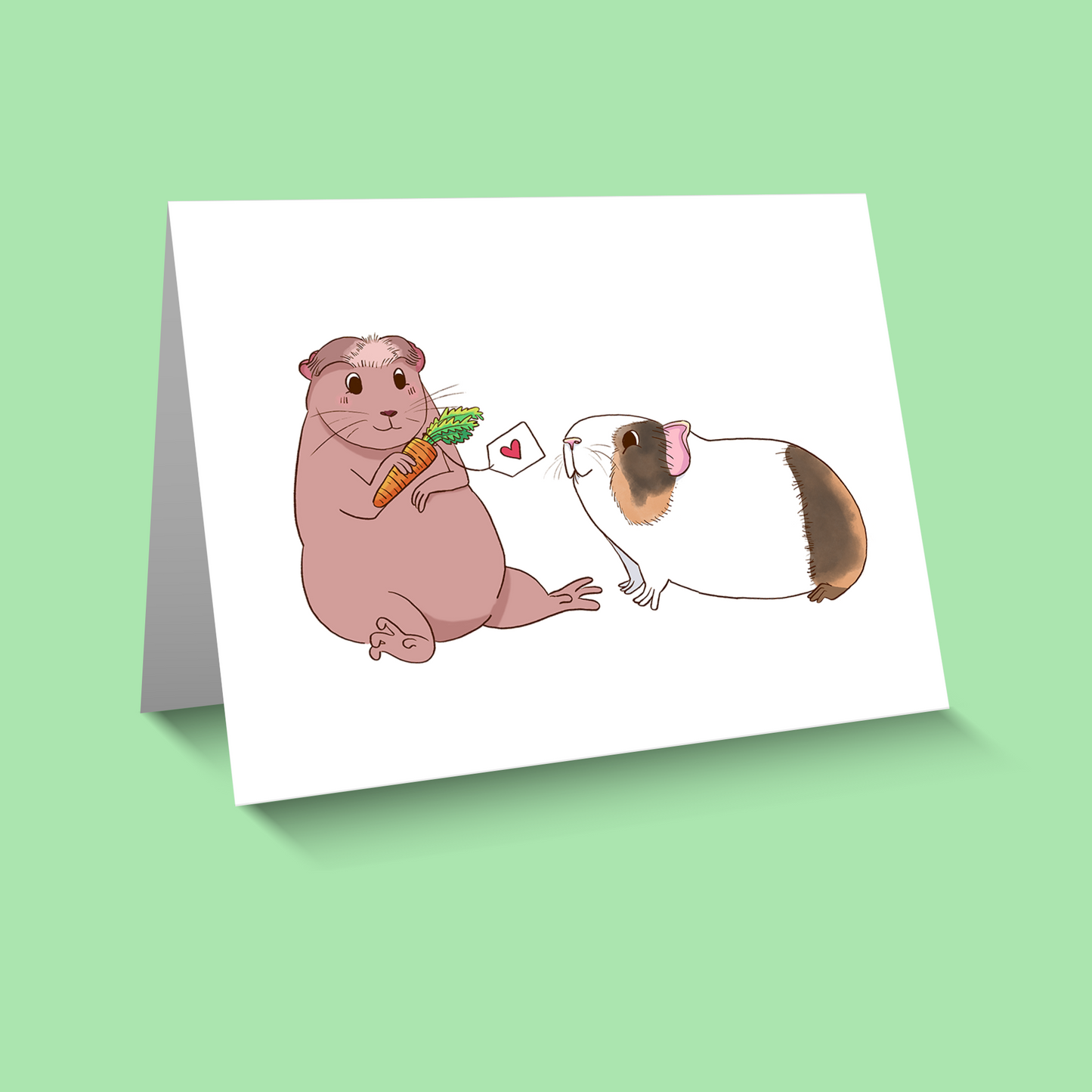 Gifting Guinea Pigs Notecard - Blank Inside