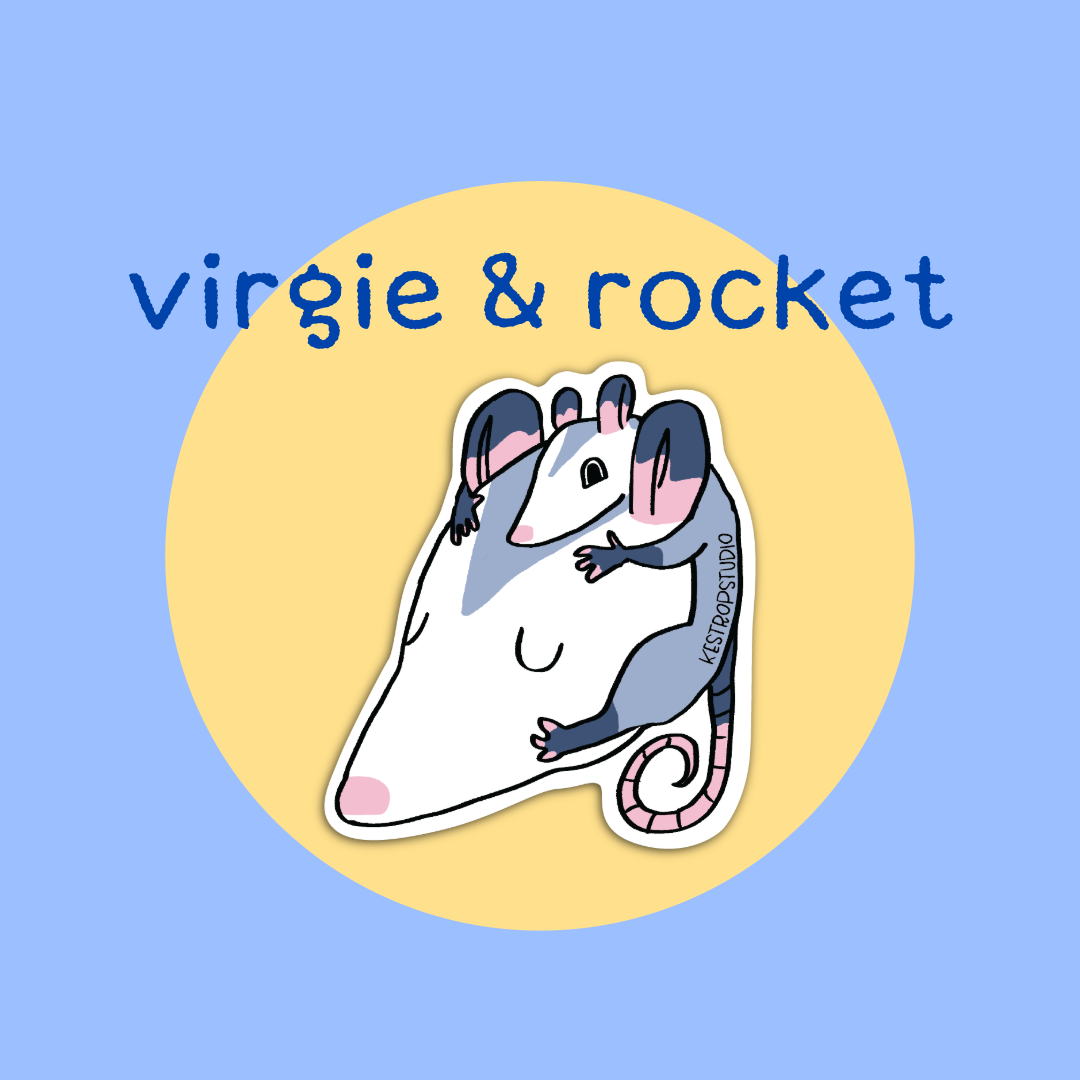 Virgie and Rocket Opossums Lil Guy Sticker