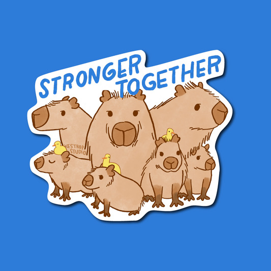 Stronger Together Capybara Herd Sticker