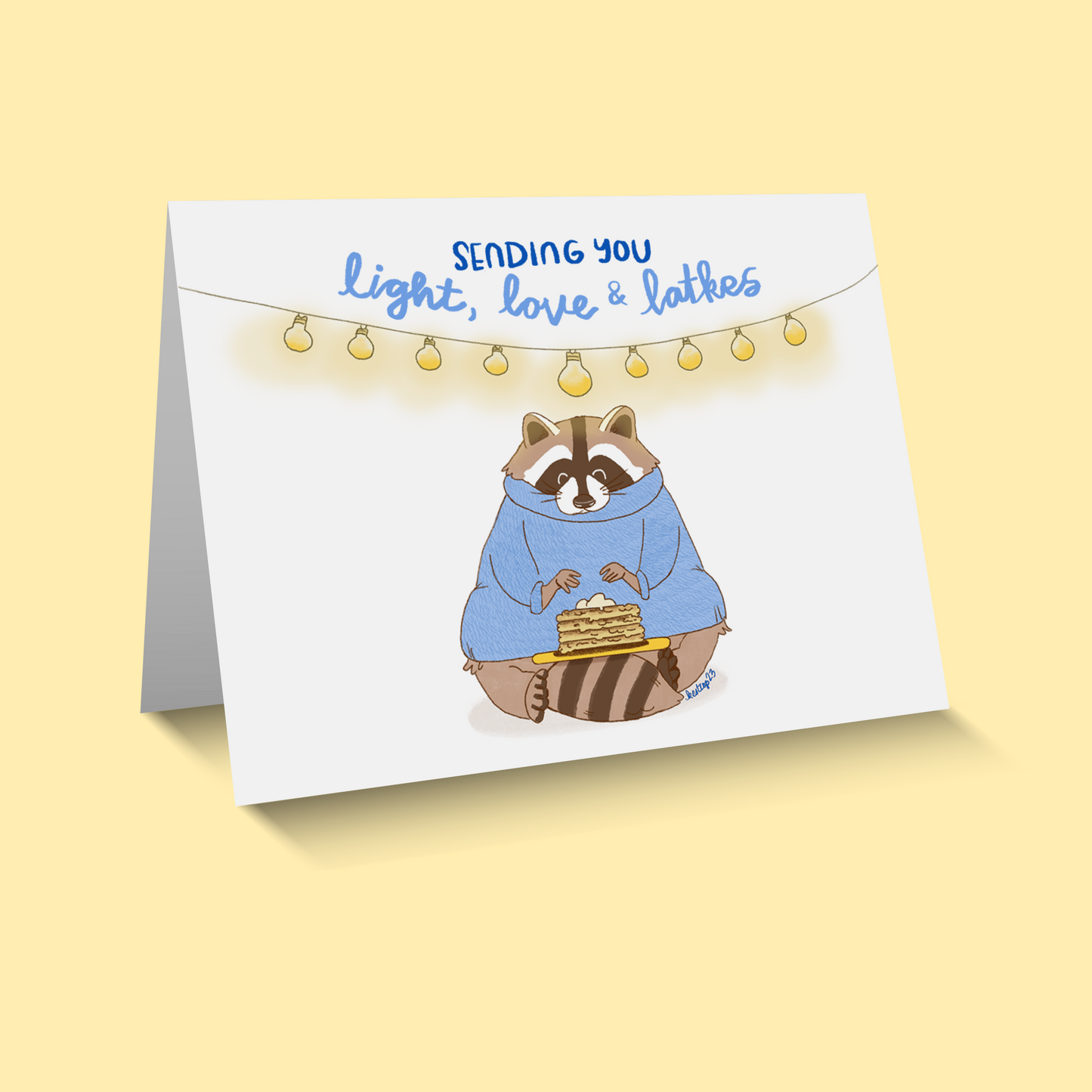 Raccoon Hanukkah Card - Pack of 6