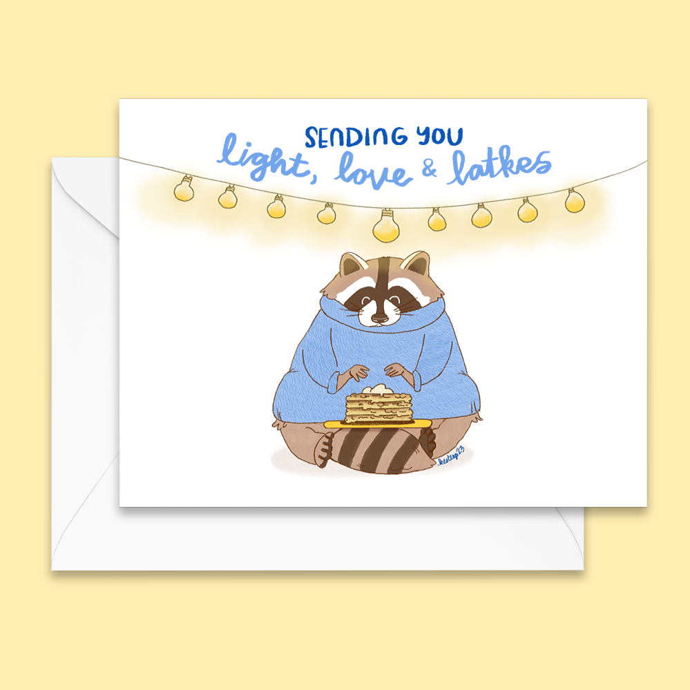 Raccoon Hanukkah Card - Pack of 6