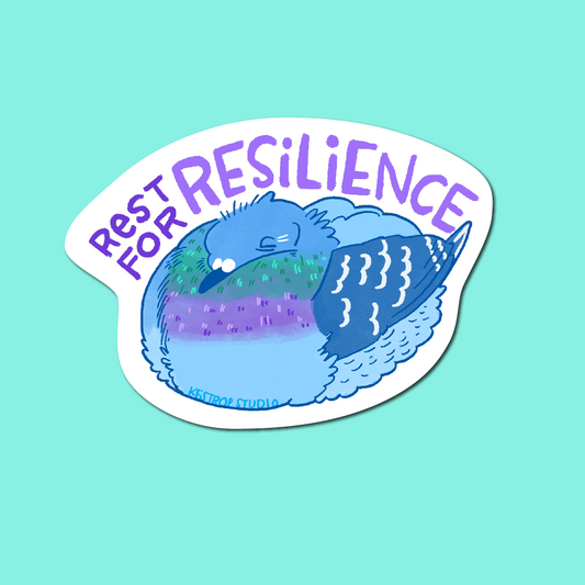 Rest for Resilience Pigeon Sticker