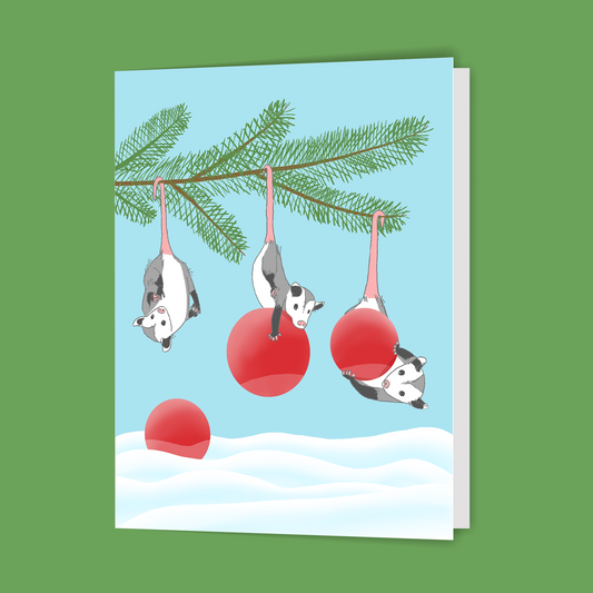 Christmas Ornament Opossums - Blank Inside