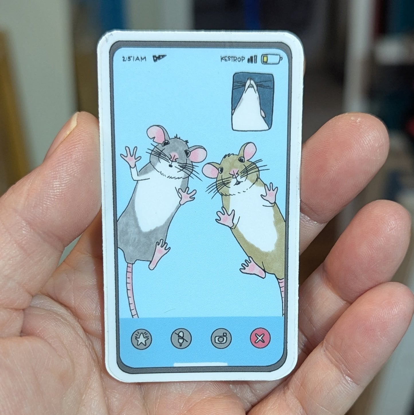 Rats on Facetime Vinyl Sticker