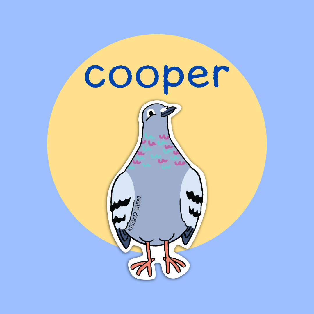 Cooper the Pigeon Lil Guy Sticker
