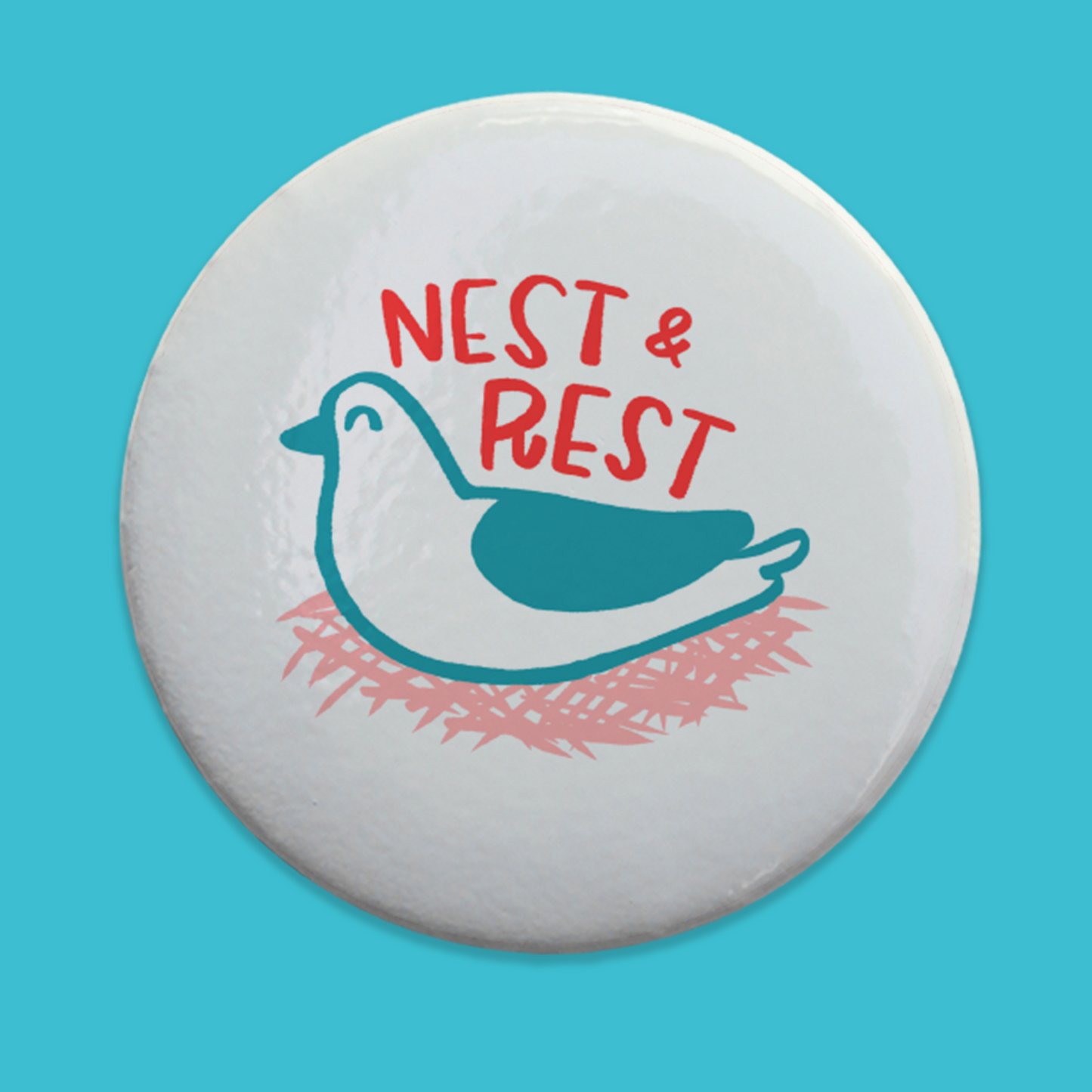 Nest N Rest Bird Pinback Button