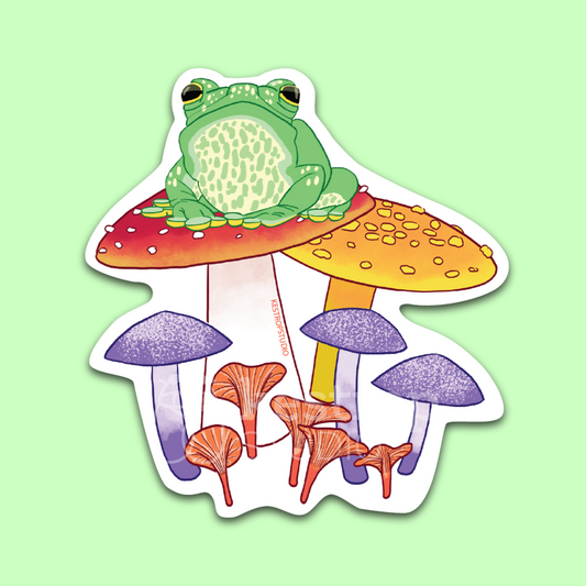 Fungi Frog Mushroom Sticker