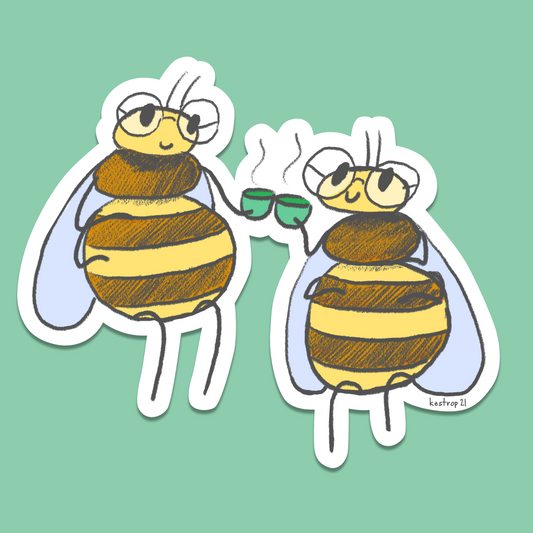 Tea Bees Friends Vinyl Sticker