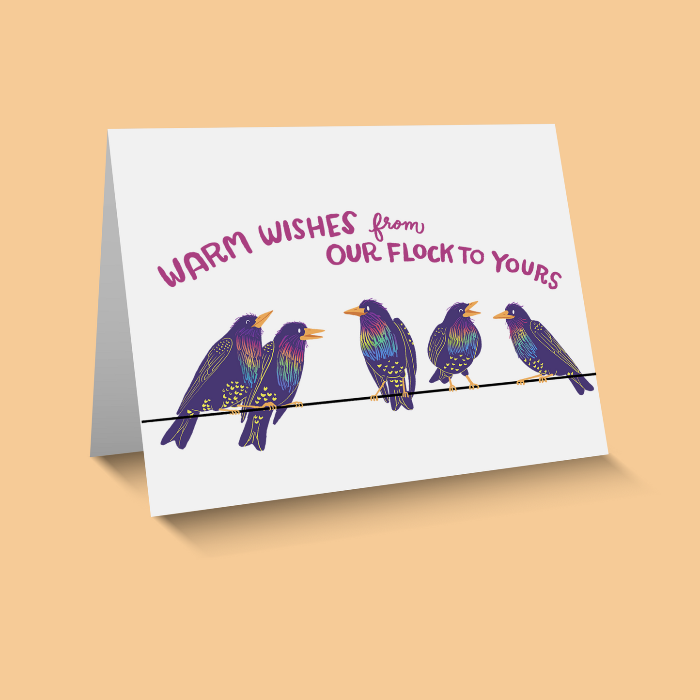 Warm Wishes from Our Flock Starlings Holiday Card - Blank