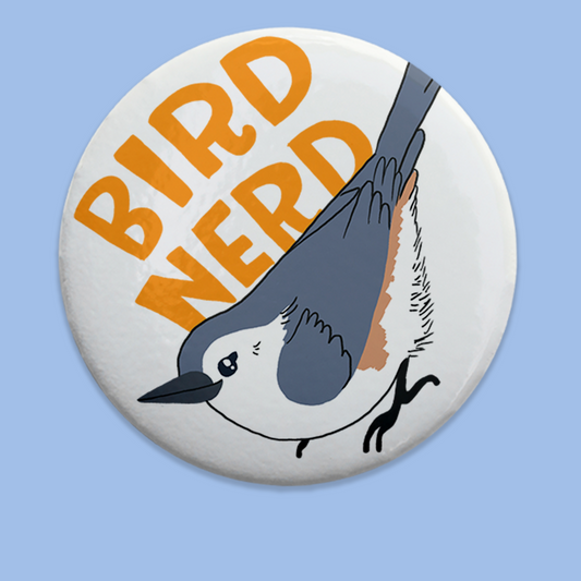 Bird Nerd Nuthatch Pinback Button