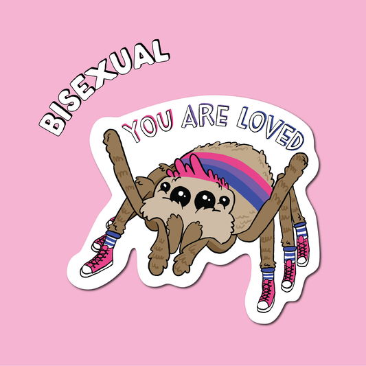 Bisexual Pride Jumping Spider Vinyl Sticker