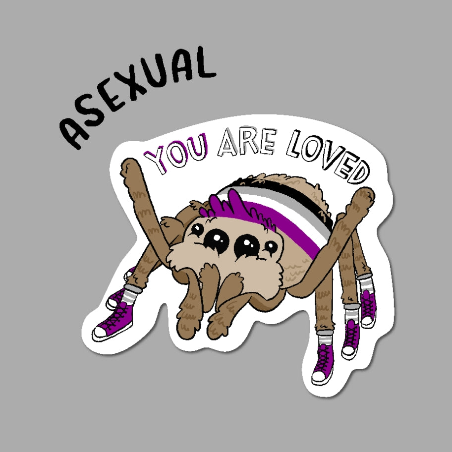 Asexual Pride Jumping Spider Sticker