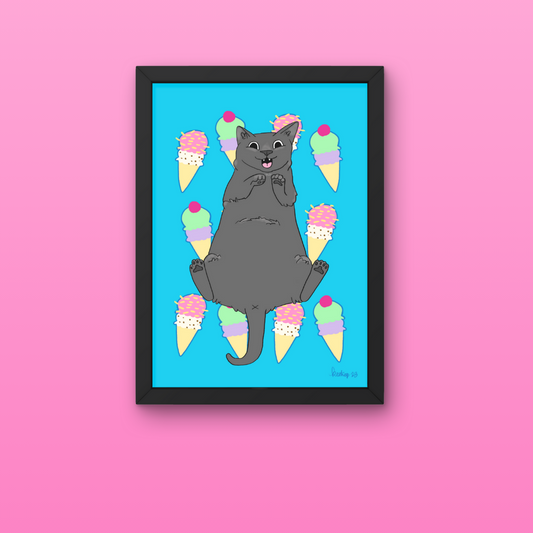 Ice Cream Cat Print