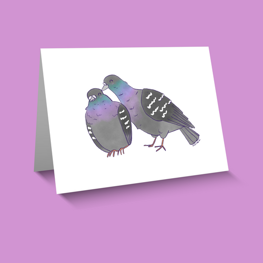 Kissing Pigeons Notecard - Blank Inside