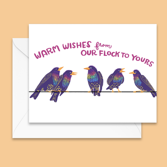 Warm Wishes from Our Flock Starlings Holiday Card - Blank