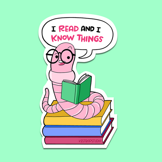 Book Worm Sticker